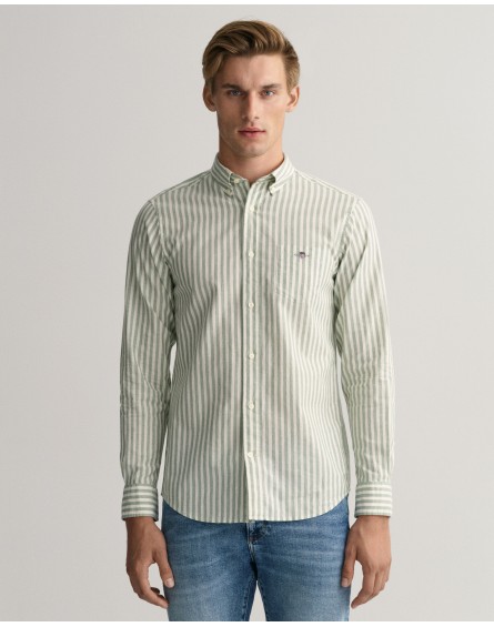 Gant Camisa Regular Fit de lino y algodón a rayas