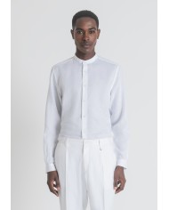 Antony Morato Camisa Slim de mezcla de lino cuello mao