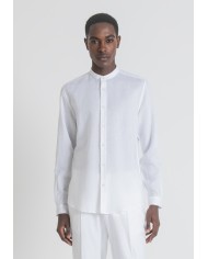 Antony Morato Camisa Slim de mezcla de lino cuello mao
