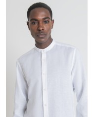 Antony Morato Camisa Slim de mezcla de lino cuello mao