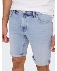 Only&Sons Pantalón vaquero corto Onsply Light Blue 5189 Shorts NOOS  22025189