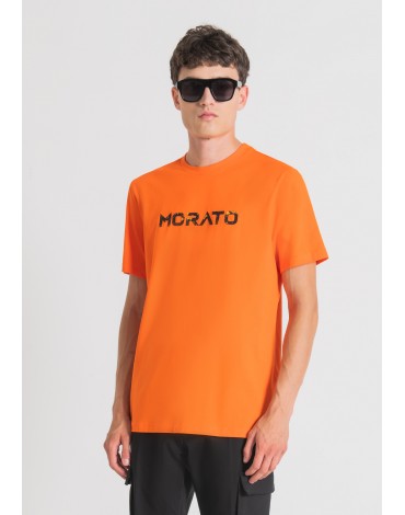 Antony Morato Camiseta Regular Fit puro algodón con logotipo engomado