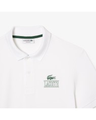 Lacoste Polo en piqué de elástico con estampado de la marca
