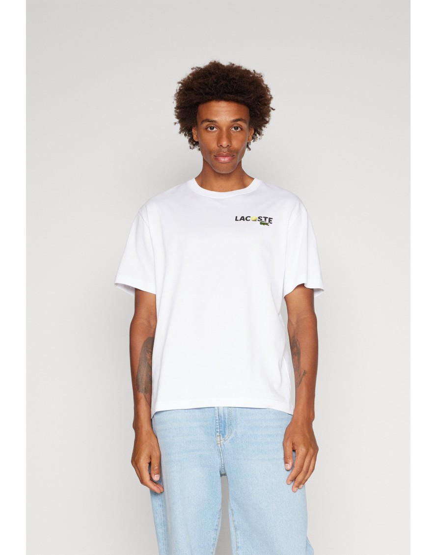 Lacoste Camiseta de punto de algodón grueso con estampado en la espalda