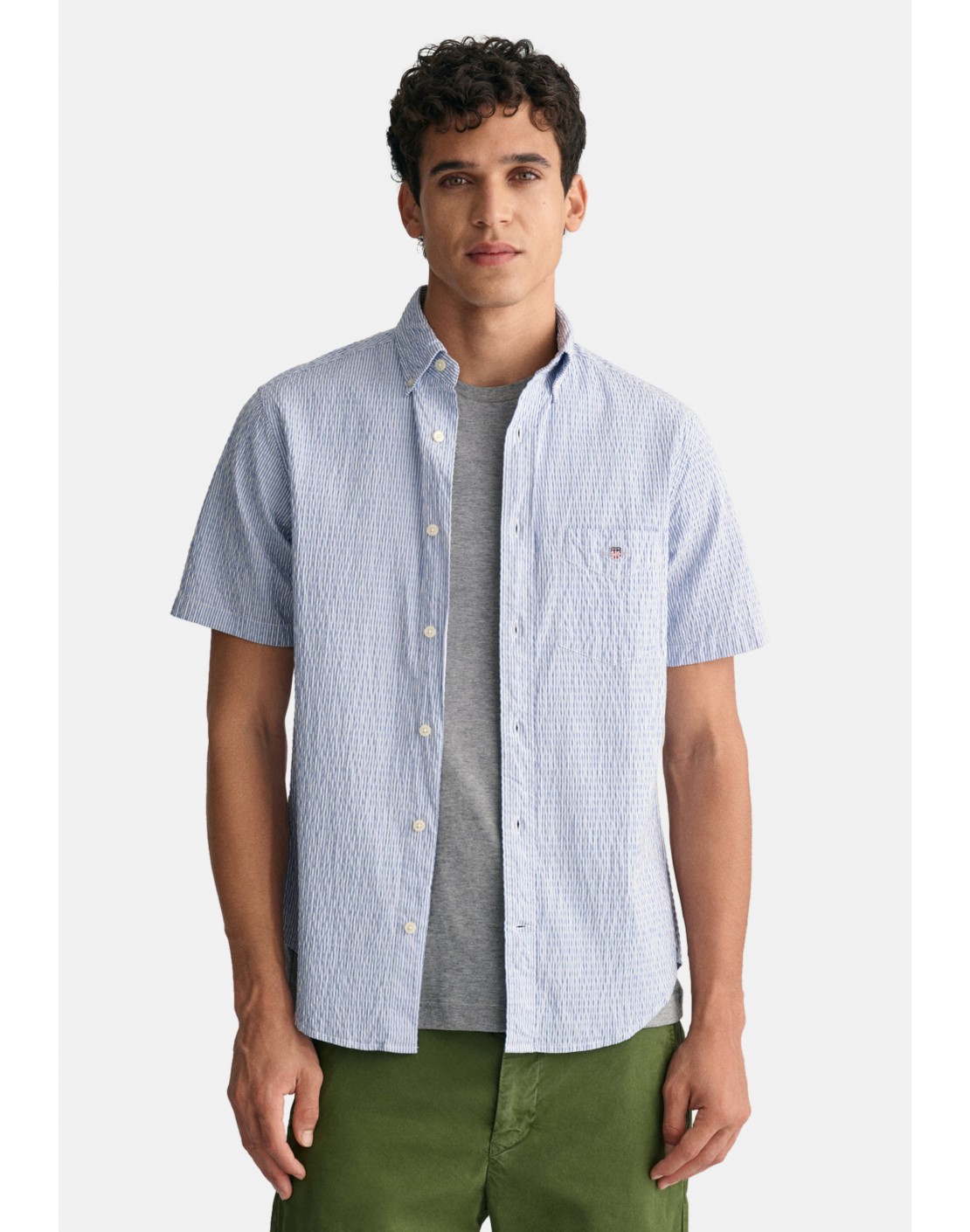 Gant Camisa Reg Seersucker Stripe SS Shirt
