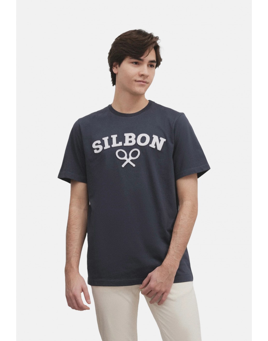 Silbon Camiseta raqueta Azul Marino