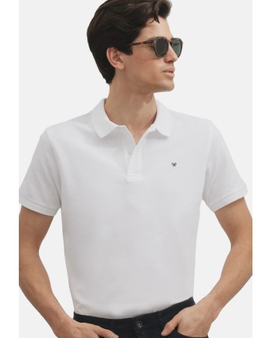 Silbon Polo clásico liso blanco