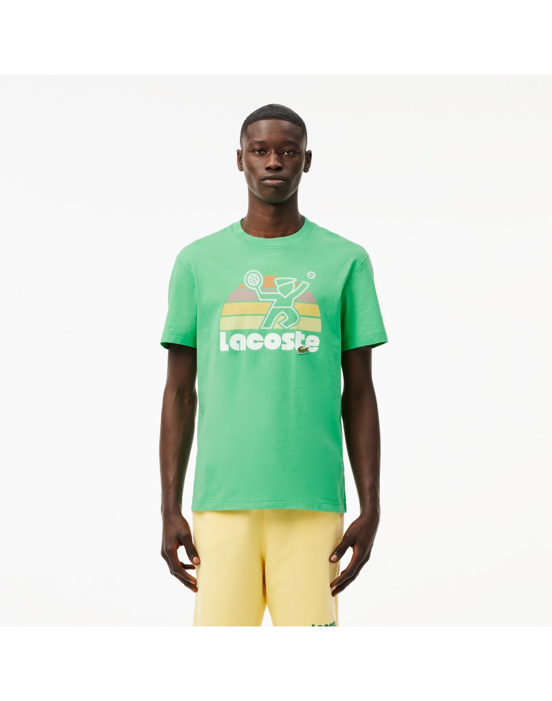 Lacoste Camiseta efecto lavado con estampado de tenis