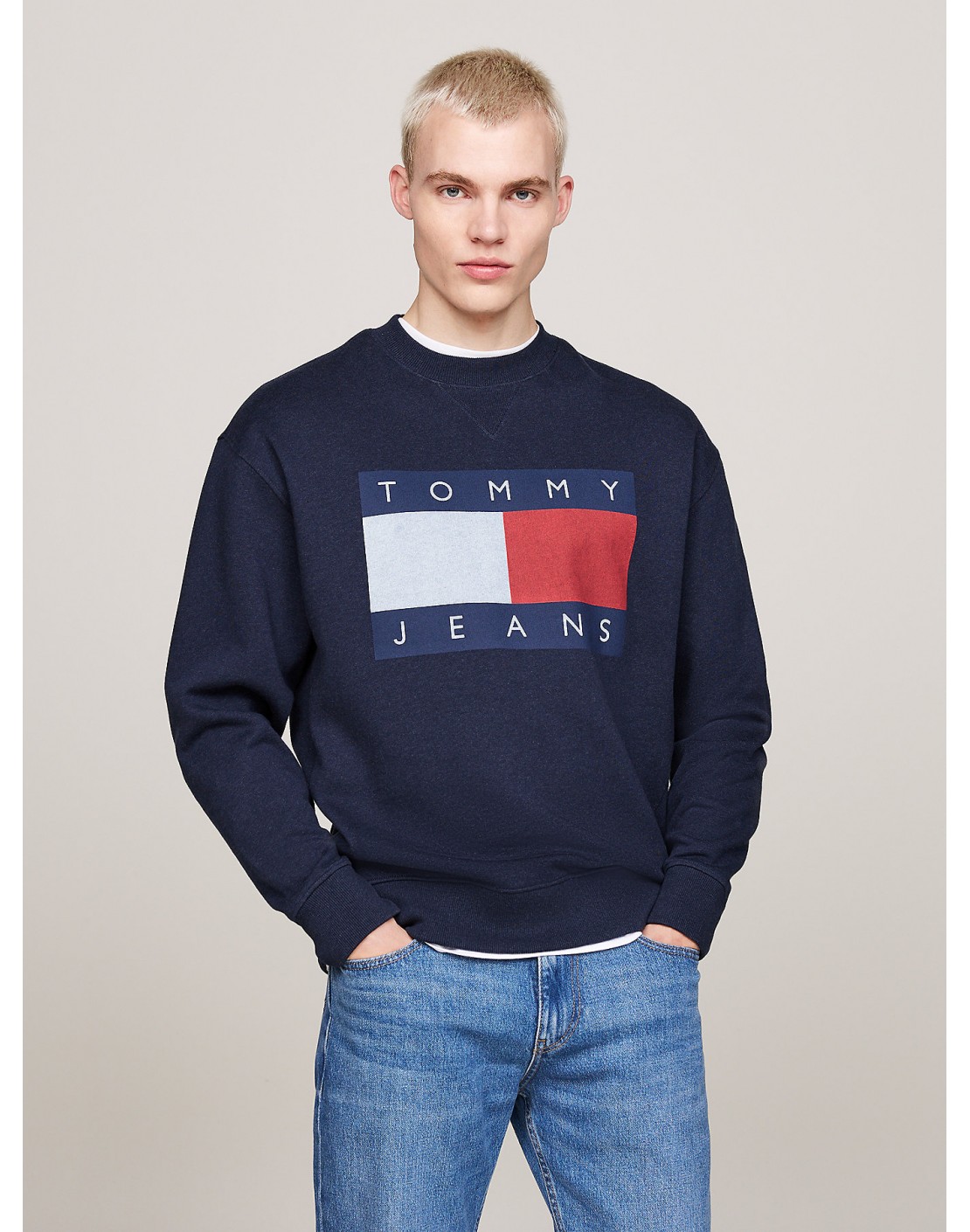 Tommy Jeans Sudadera TJM RXL Melange Flag Crew Ext