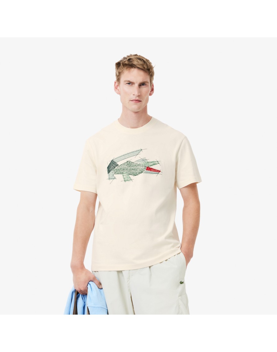 Lacoste Camiseta Gráfica con cocodrilo de algodón grueso