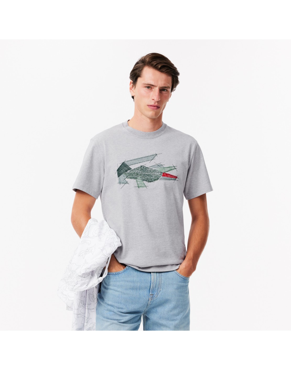 Lacoste Camiseta Gráfica con cocodrilo de algodón grueso