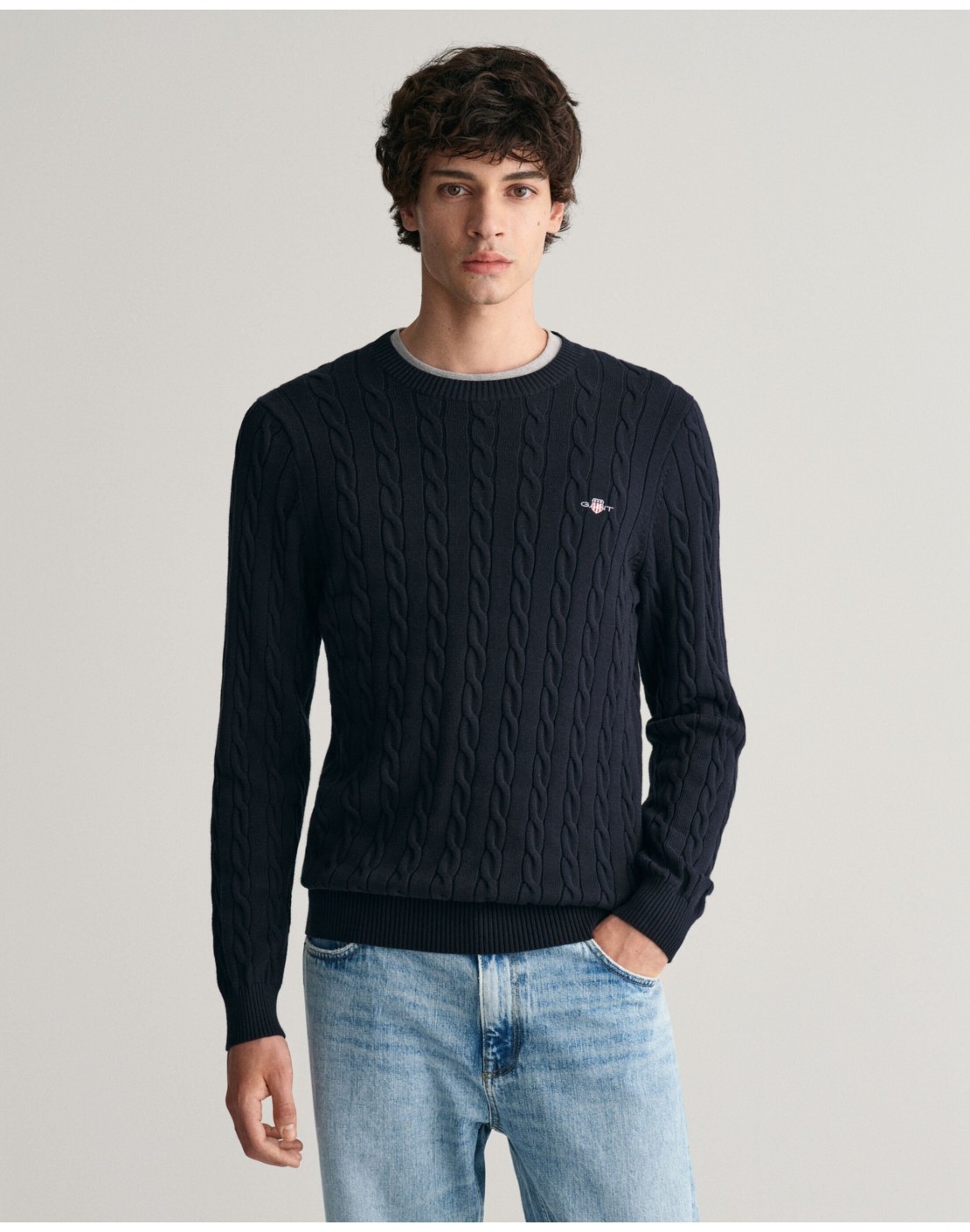 Gant Jersey Cotton Cable C-Neck