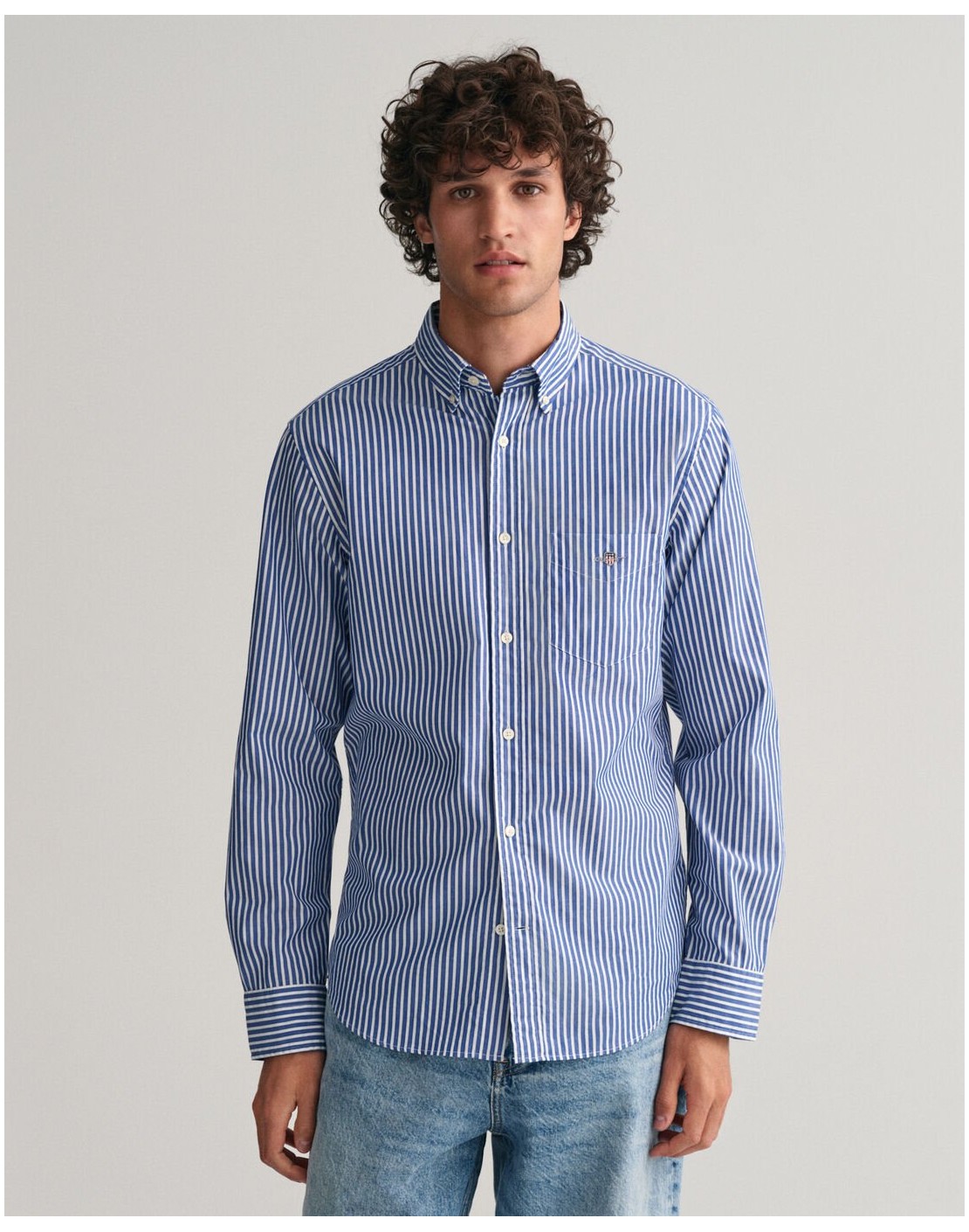 Gant Camisa Regular Fit de popelina a rayas finas