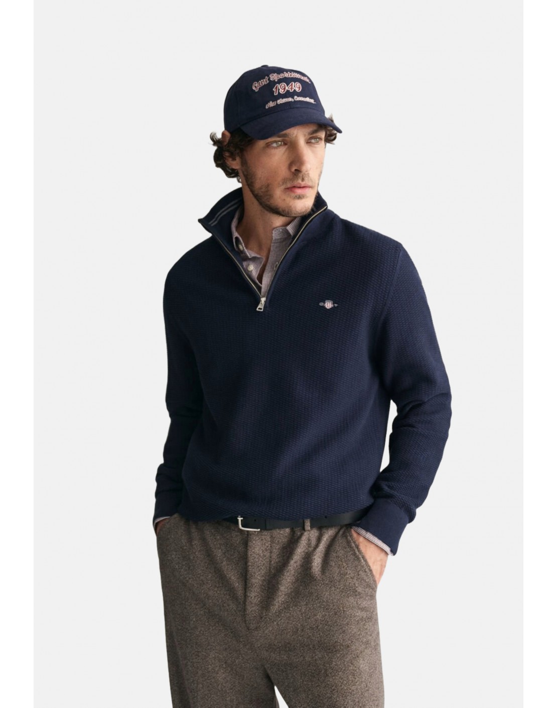 Gant Jersey Cotton Micro Textured Half Zip