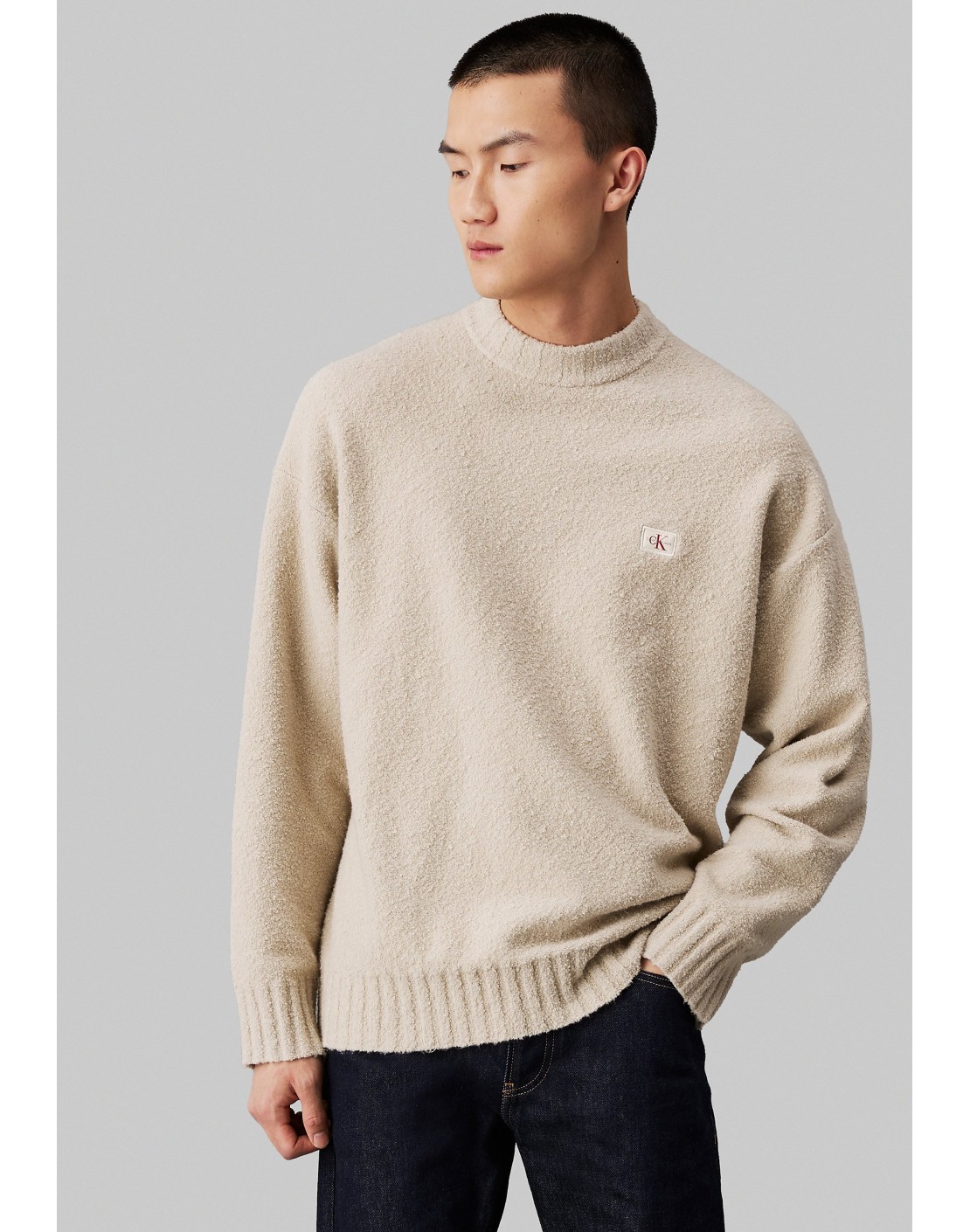 Calvin Klein Jersey Boucle Boxy Sweater