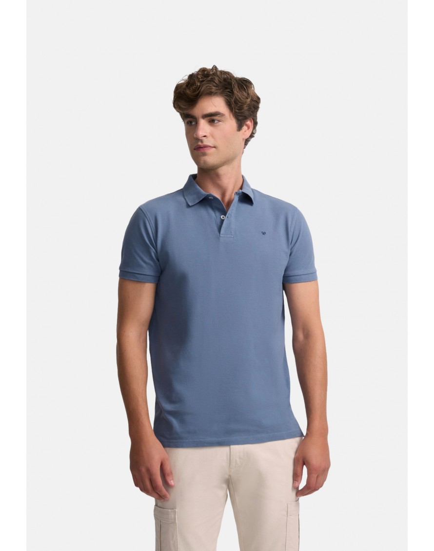 Silbon Polo clásico liso azul