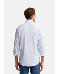 Silbon Camisa sport cutaway rayas celeste