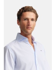 Silbon Camisa sport cutaway rayas celeste