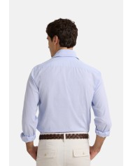 Silbon Camisa sport cutaway minicuadros Azul