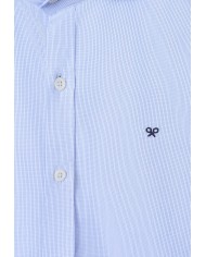 Silbon Camisa sport cutaway minicuadros Azul