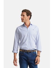 Silbon Camisa Sport Cutaway rayas azul marino