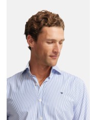 Silbon Camisa Sport Cutaway rayas azul marino