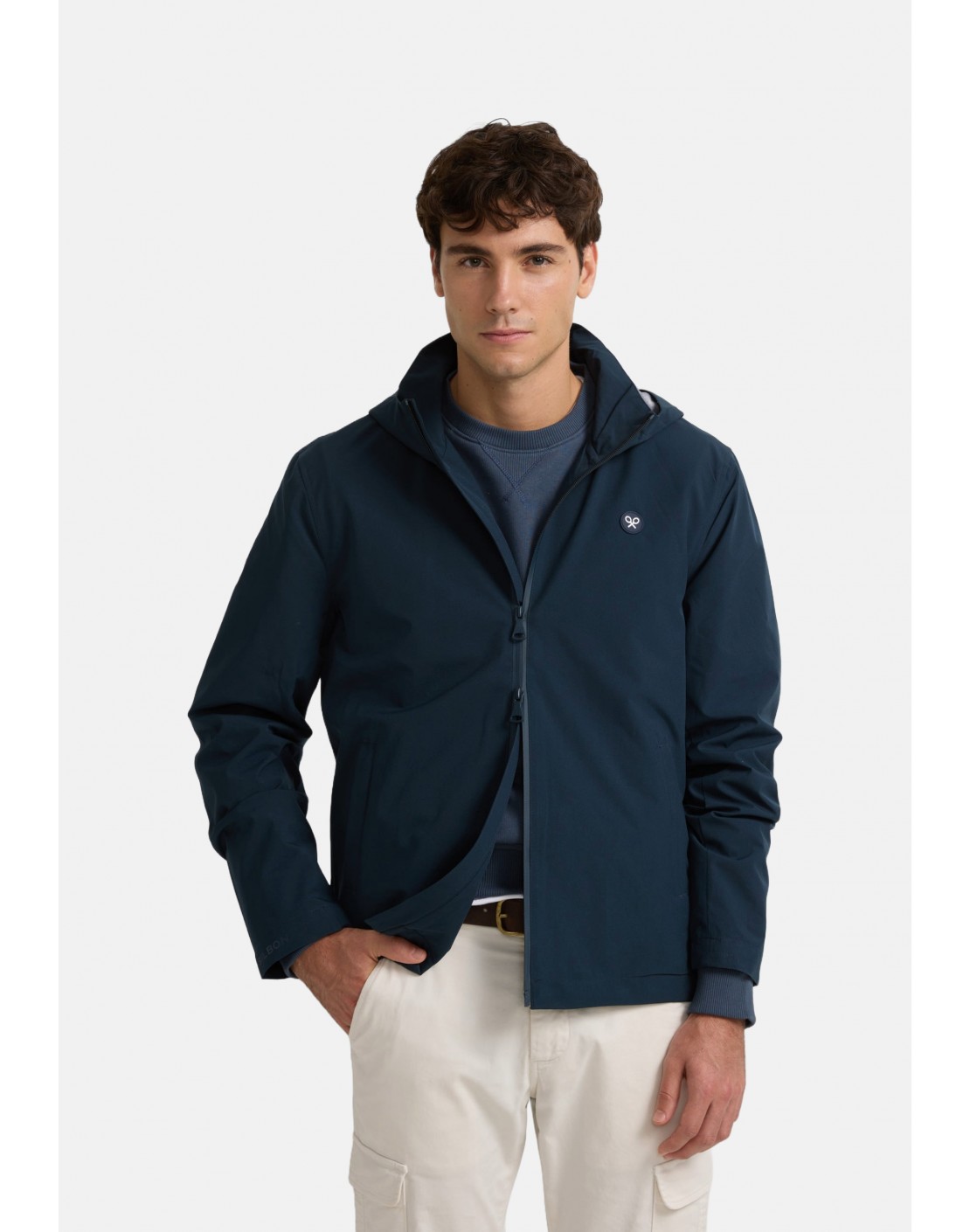 Silbon Chaqueta Cortavientos capucha Azul Marino