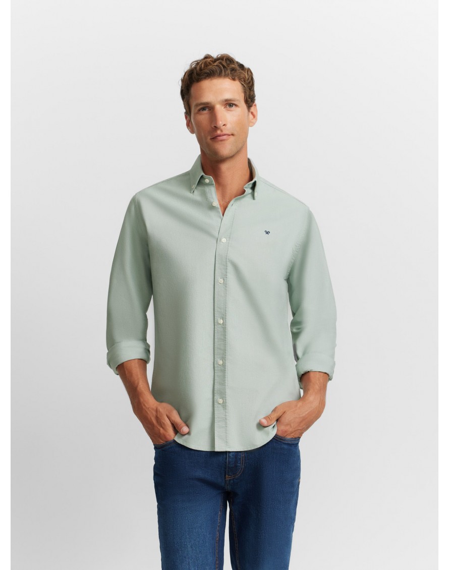 Silbon Camisa sport oxford verde