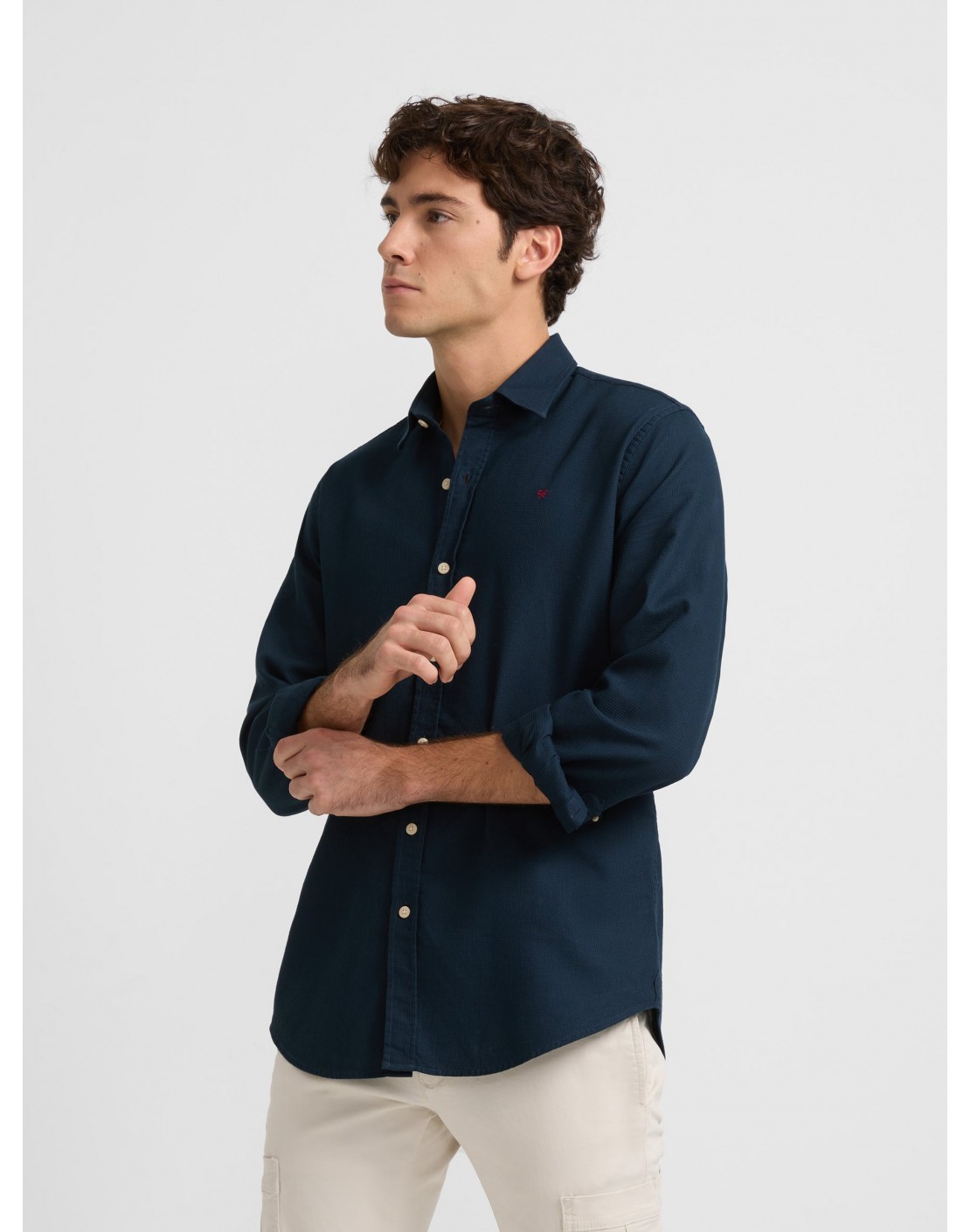 Silbon Camisa Sport Lisa Structure Azul Marino