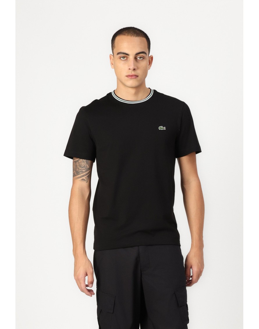 Lacoste Camiseta Regular Fit Ribbed Collar