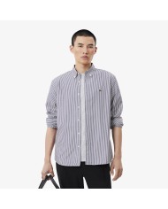 Lacoste Camisa de corte regular de algodón de rayas