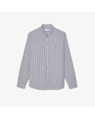 Lacoste Camisa de corte regular de algodón de rayas