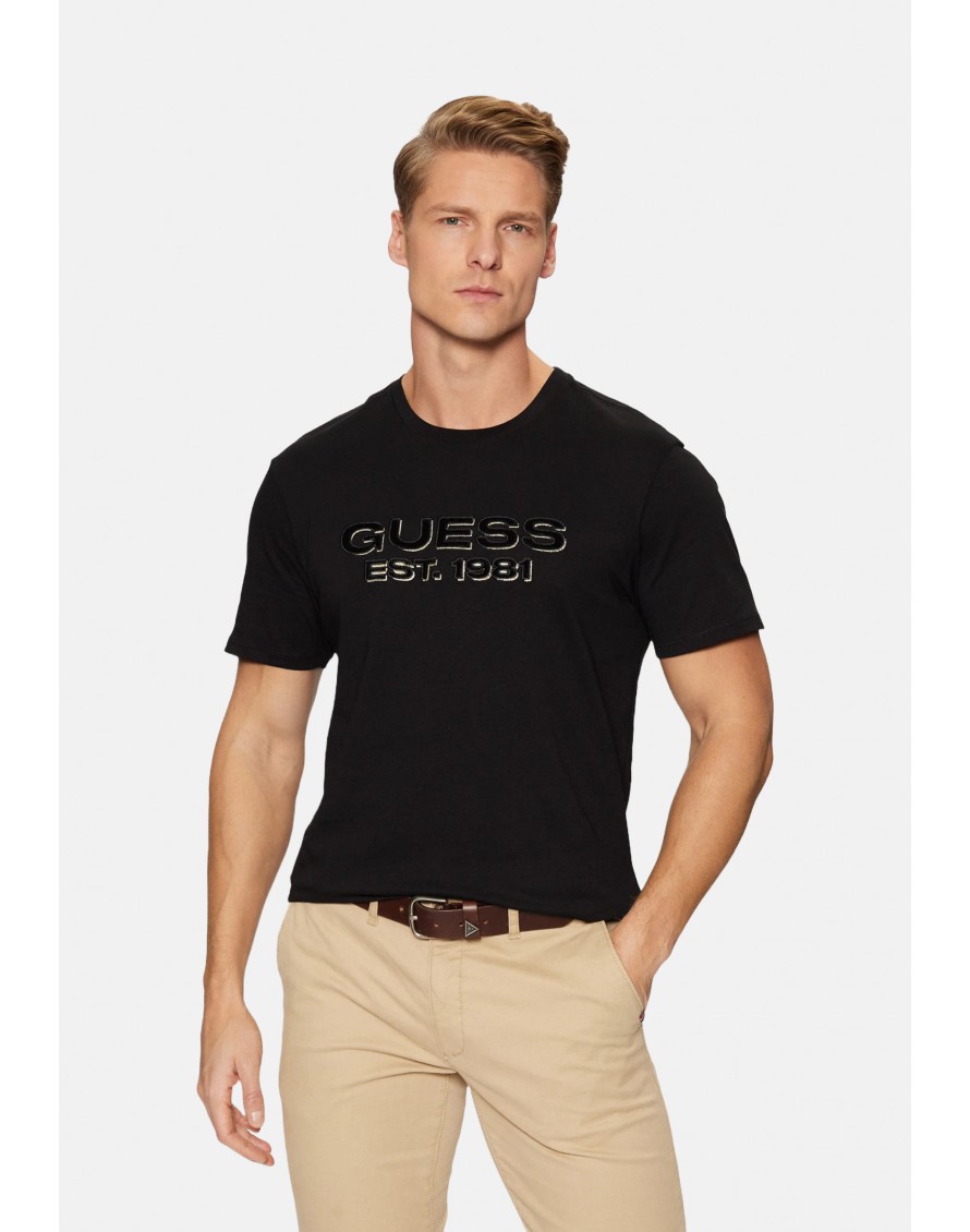 Guess Camiseta SS BSC Velvet Logo Tee