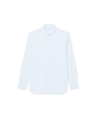 Lacoste Camisa de corte ajustado de popelín elástico de rayas