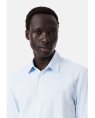 Lacoste Camisa de corte ajustado de popelín elástico de rayas