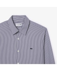 Lacoste Camisa de corte ajustado de popelín elástico de rayas
