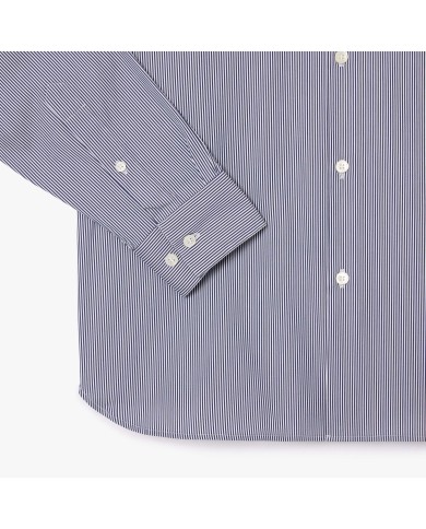 Lacoste Camisa de corte ajustado de popelín elástico de rayas