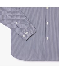 Lacoste Camisa de corte ajustado de popelín elástico de rayas