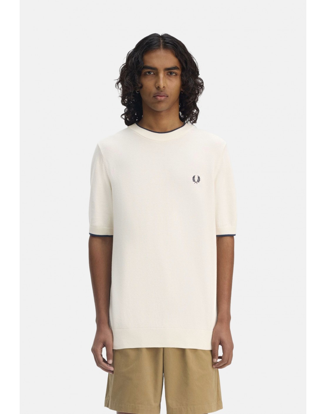 Fred Perry Texture Front Knitted T-Shirt