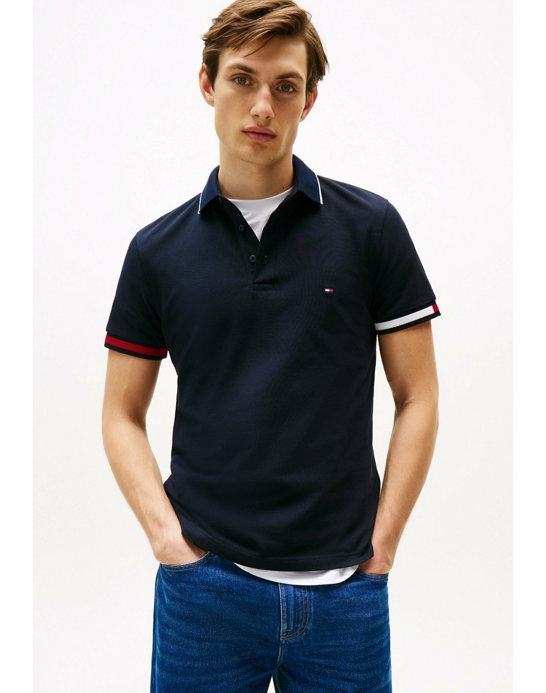 Tommy Hilfiger Polo Flag Cuff Slim Fit Polo