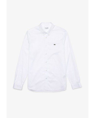 Lacoste Camisa de corte regular de algodón