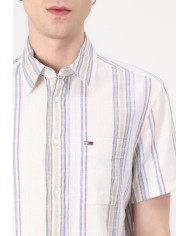 Tommy Jeans Camisa TJM Reg Slub Stripe SS Shirt Ext