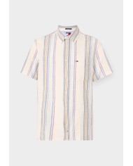 Tommy Jeans Camisa TJM Reg Slub Stripe SS Shirt Ext