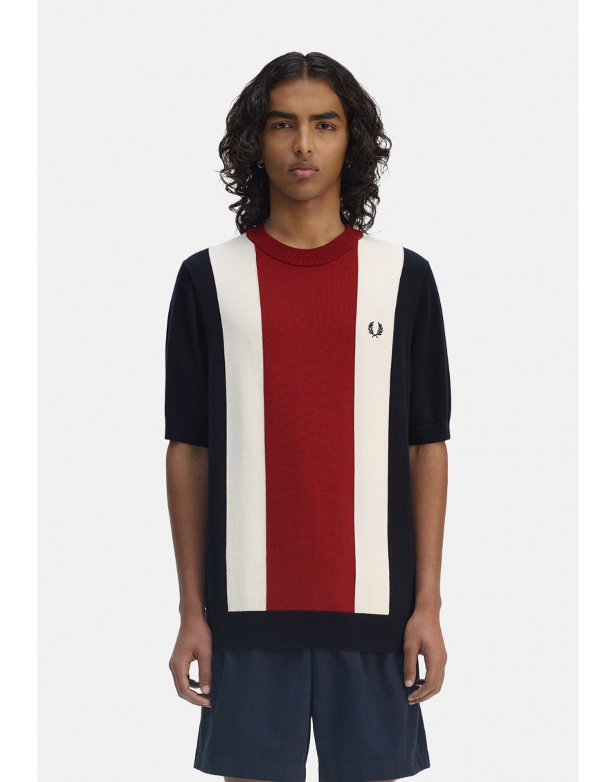 Fred Perry Camiseta punto Vertical Stripe Kniited Tshirt