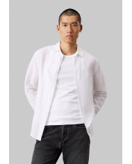 Calvin Klein Camisa Linen Cotton Stripe L/S Shirt