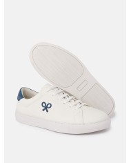 Silbon Zapatilla Clasica Blanca Azul Marino