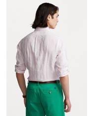 Ralph Lauren Camisa de lino de rayas Custom Fit