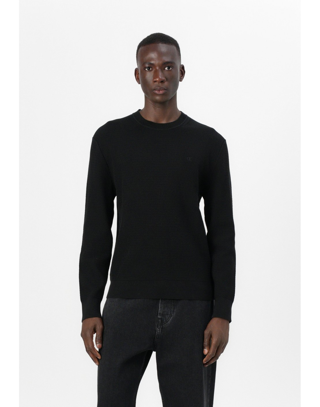 Calvin Klein Jersey de Punto LS Texture CTTN Crew