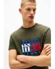 Tommy Jeans Camiseta TJM Slim RWB Flag TEE