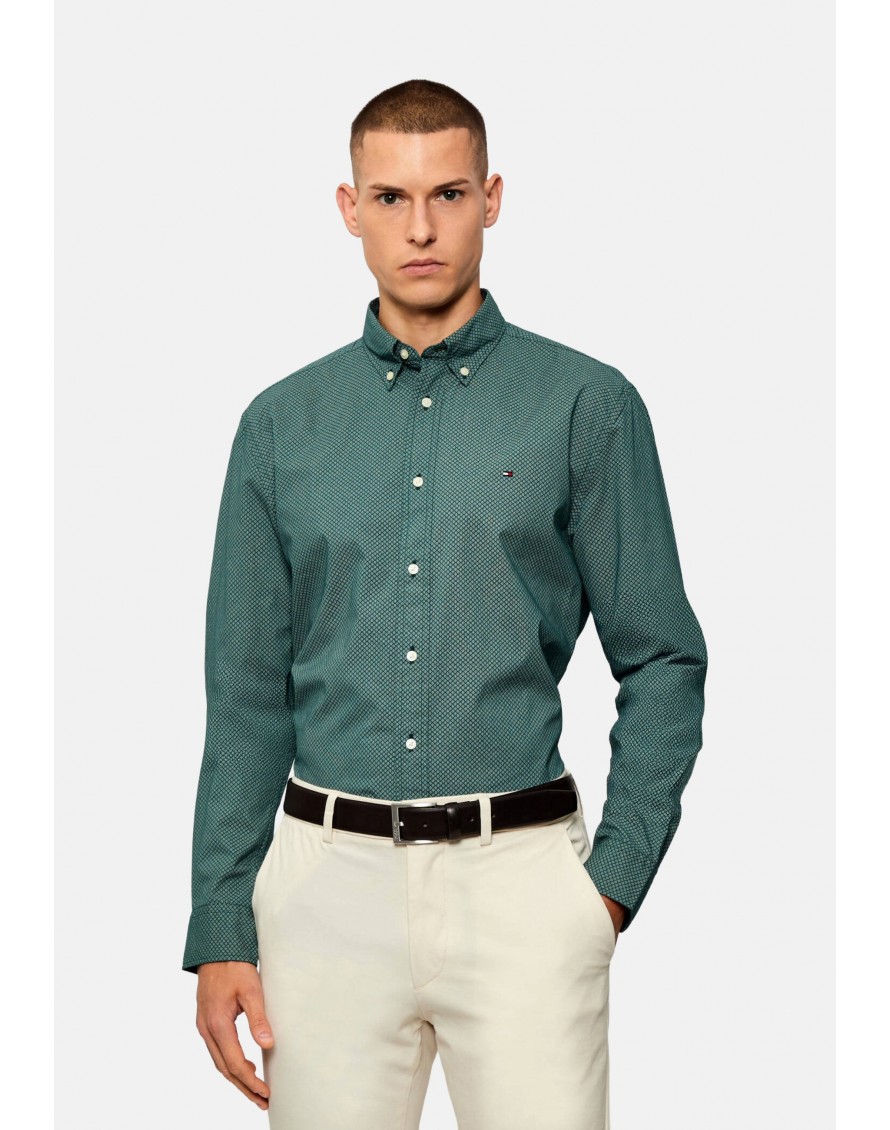 Tommy Hilfiger Camisa Micro Print Flex Popelin